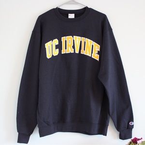 UC Irvine Navy and Gold Crewneck Champion Sweatshirt Sz L